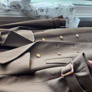 Tan Trench Coat with Structured Design